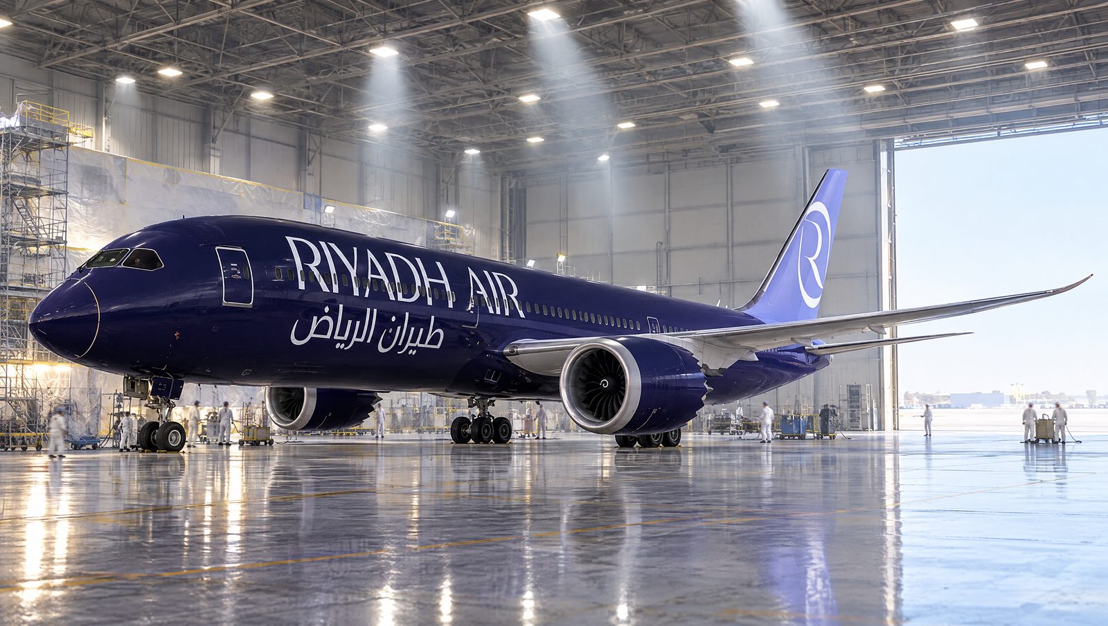 Riyadh Air Reveals First Production Boeing 787-9 in Indigo Livery