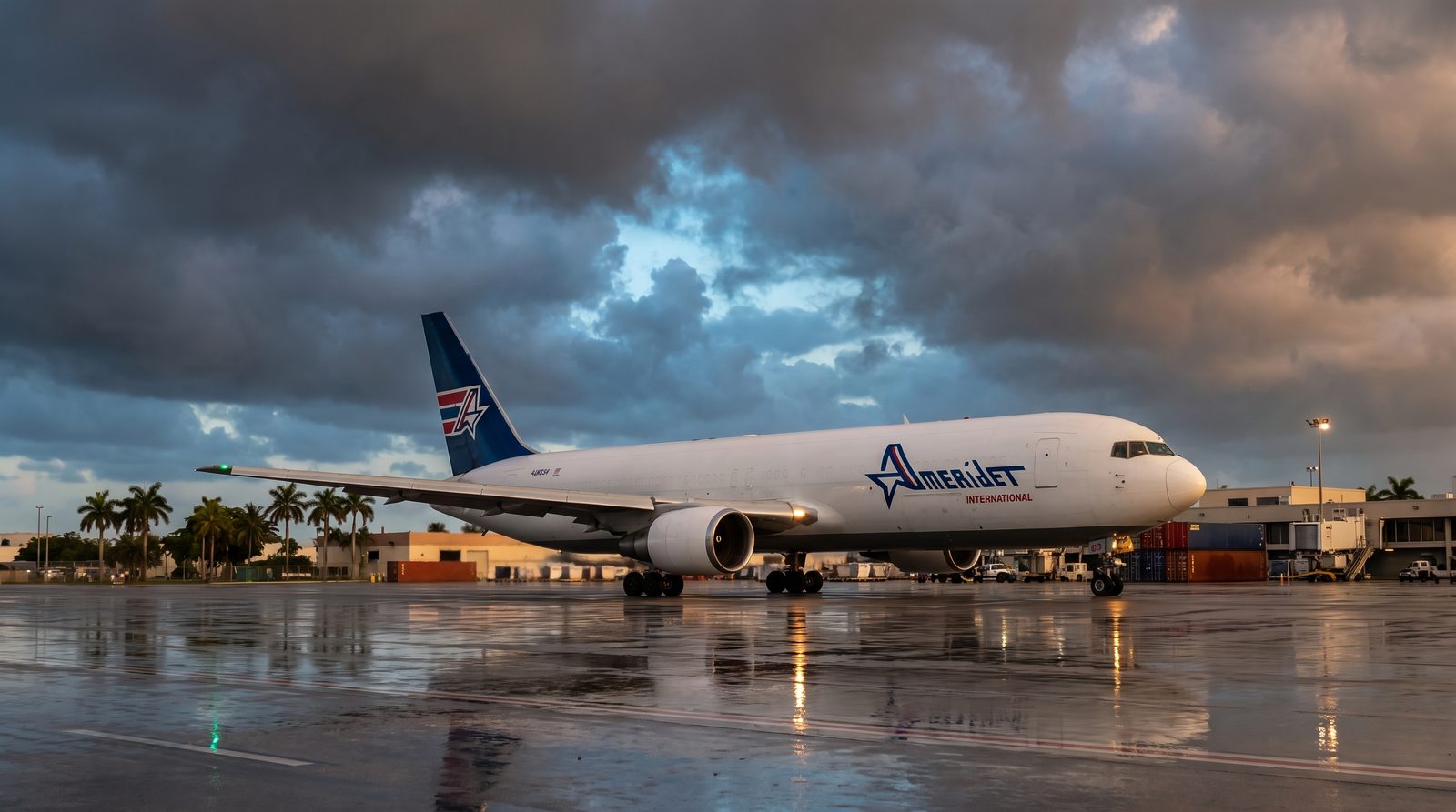 Amerijet Boeing 767-300F N373CM Grounded In Guatemala After Hard Landing Damage