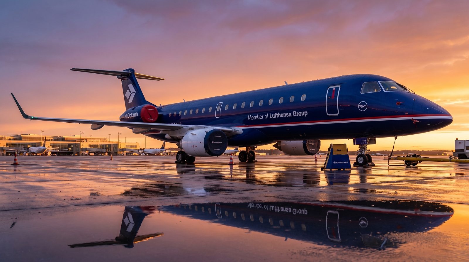 Air Dolomiti Repaints First Ex-Austrian Embraer E195 In Lufthansa Blue